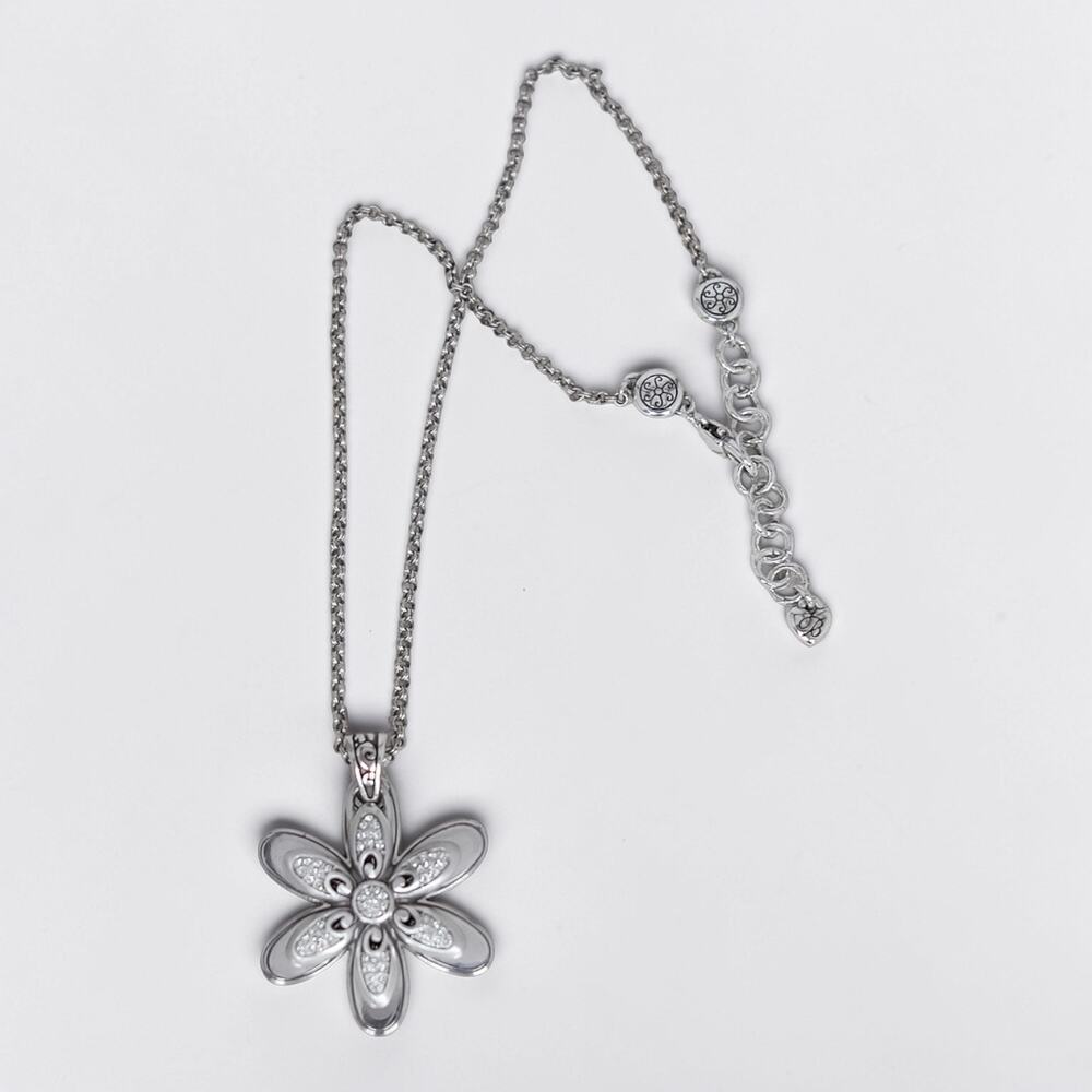 Brighton Dazzle Bloom Twin Daisy Pendant Necklace Crystal Floral Garden Retired - Picture 4 of 6